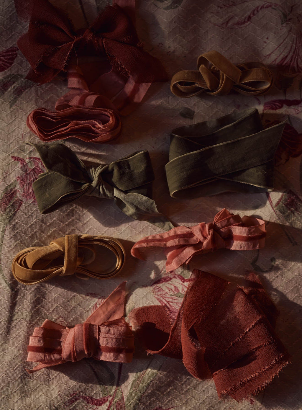 Stripe Velvet Ribbon, Rose Pink