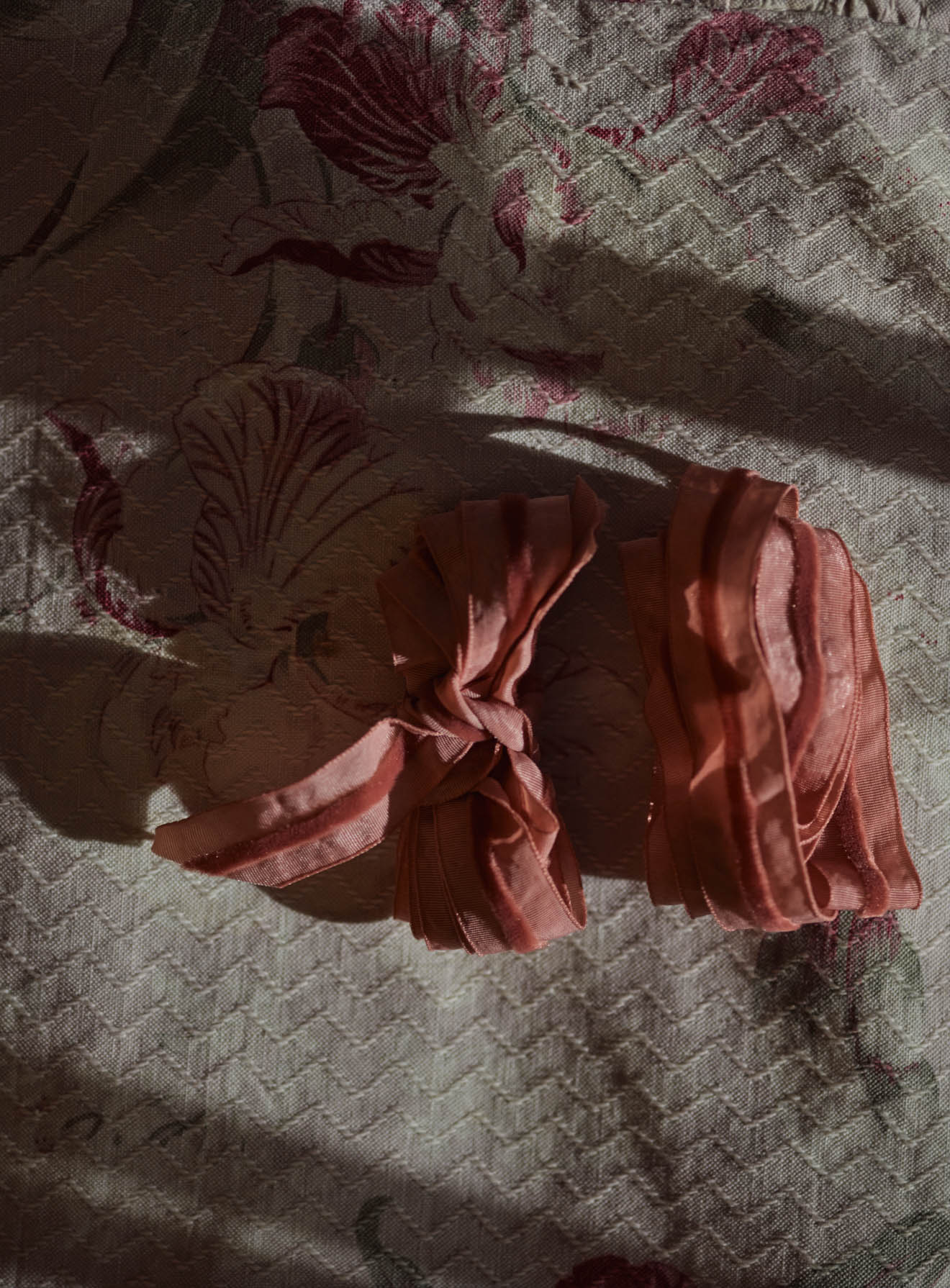 Stripe Velvet Ribbon, Rose Pink