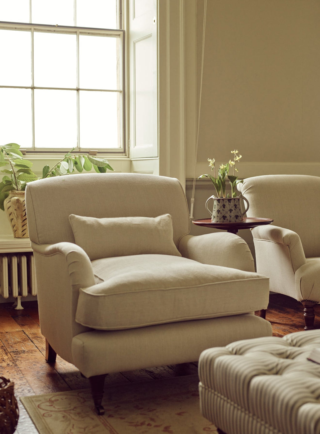 Abington Armchair, Parchment Cotton
