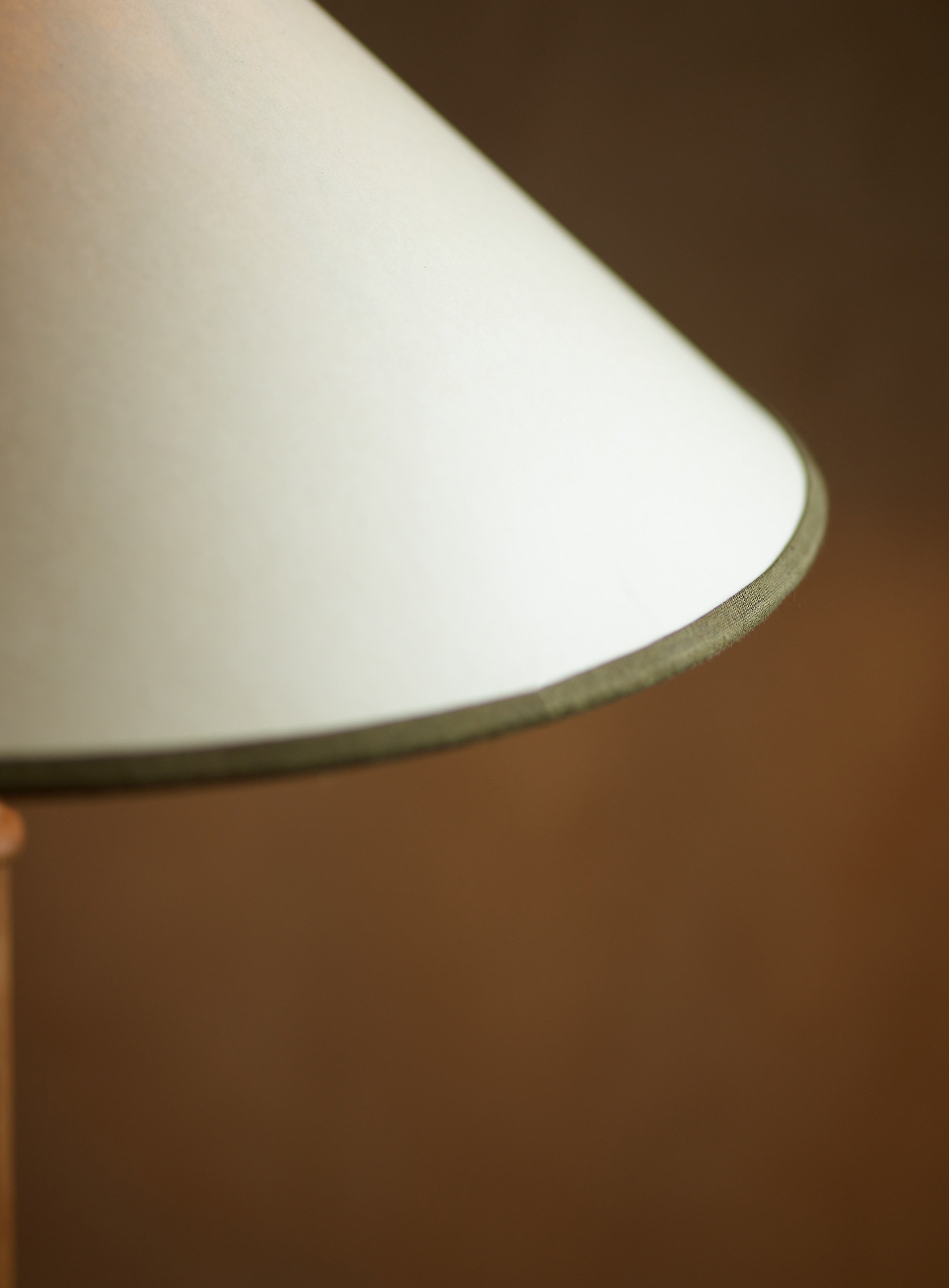 Arlo Card Lampshade, Large, Olive Trim