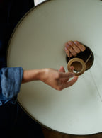 Arlo Card Lampshade, Large, Olive Trim