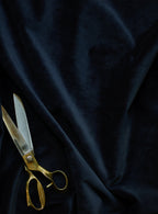 Edmund Footstool, Small, Midnight Blue Velvet