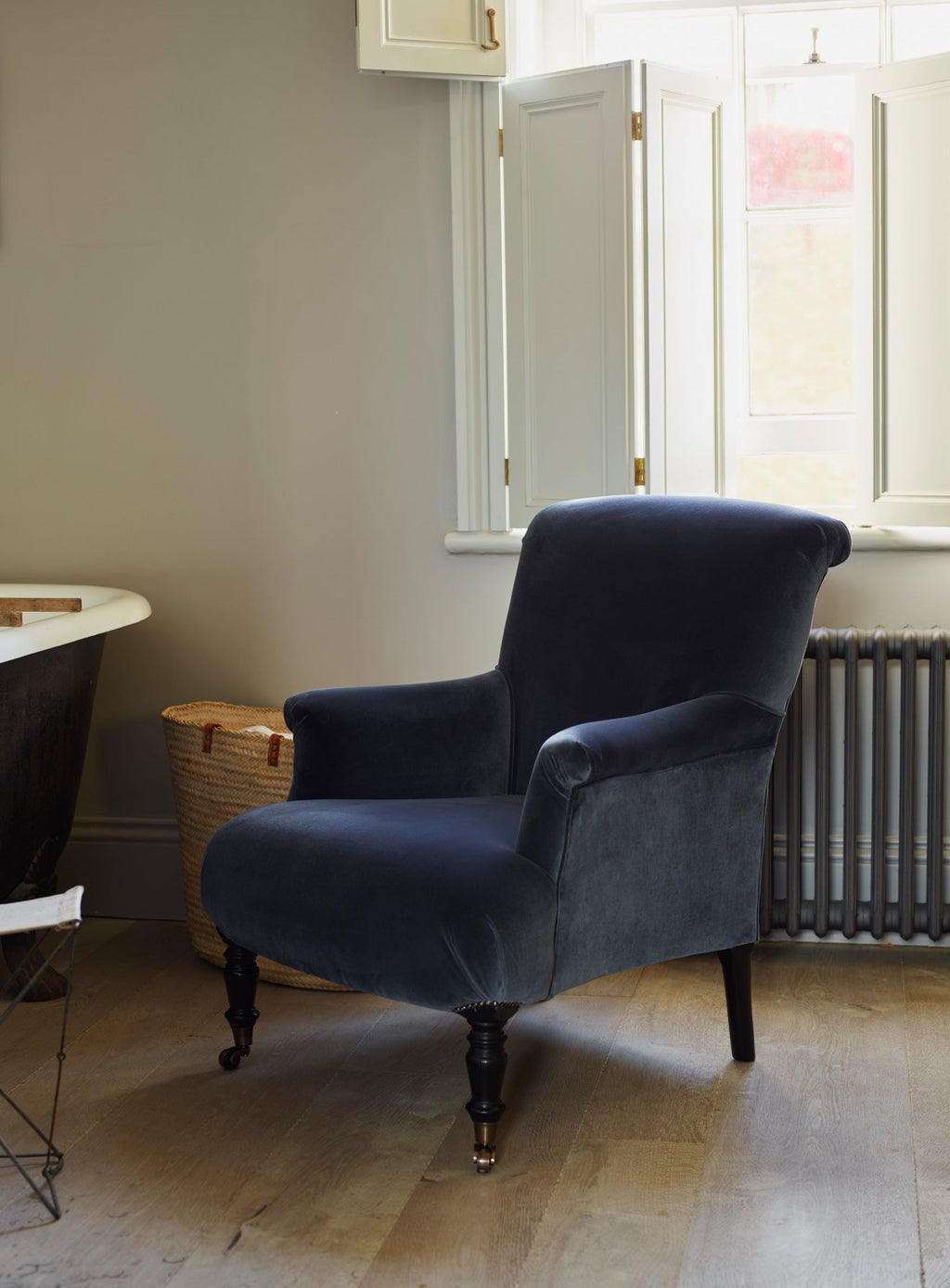 Cotton Velvet, Slate Grey