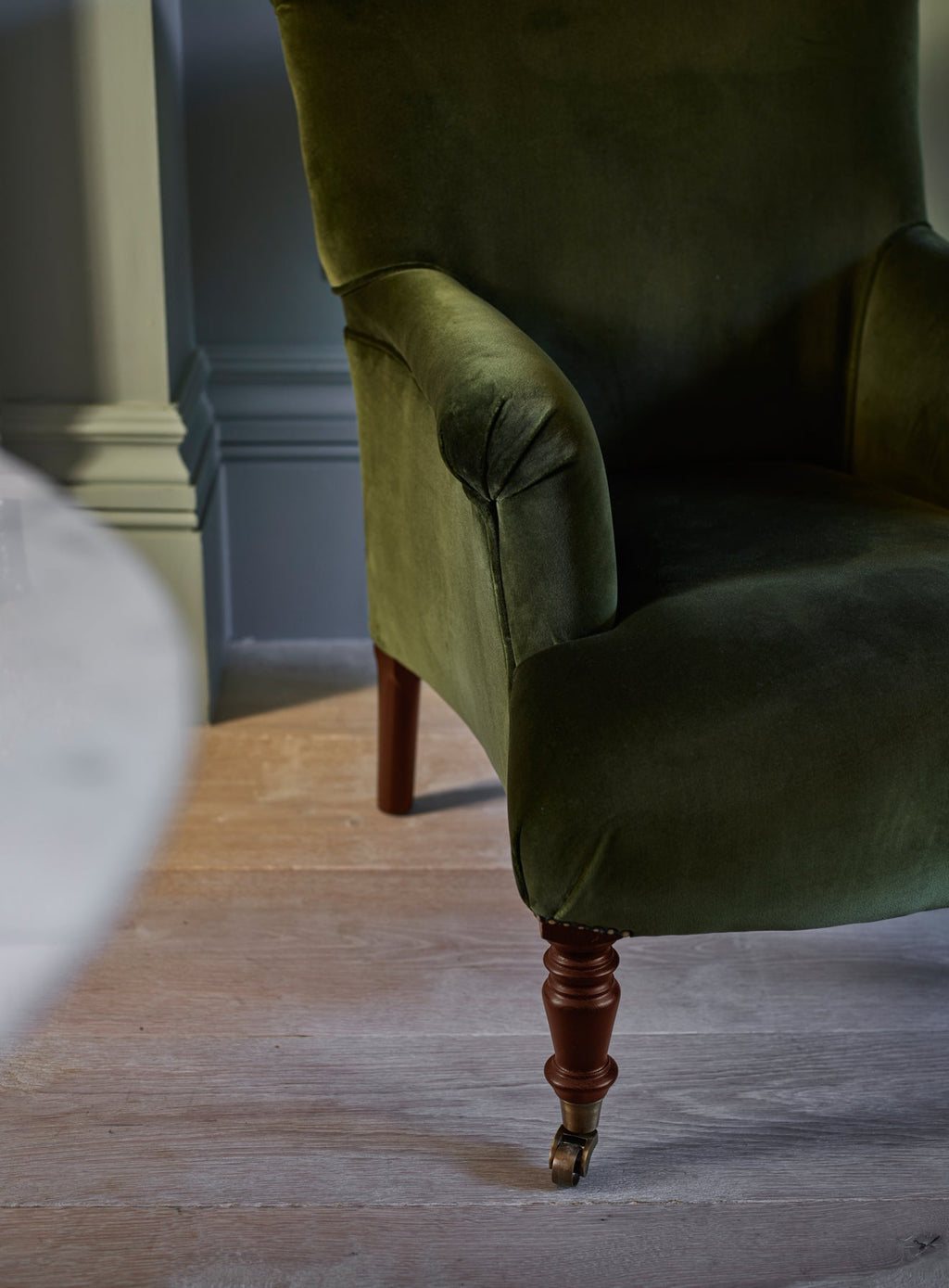 Finley Armchair, Dark Olive Velvet