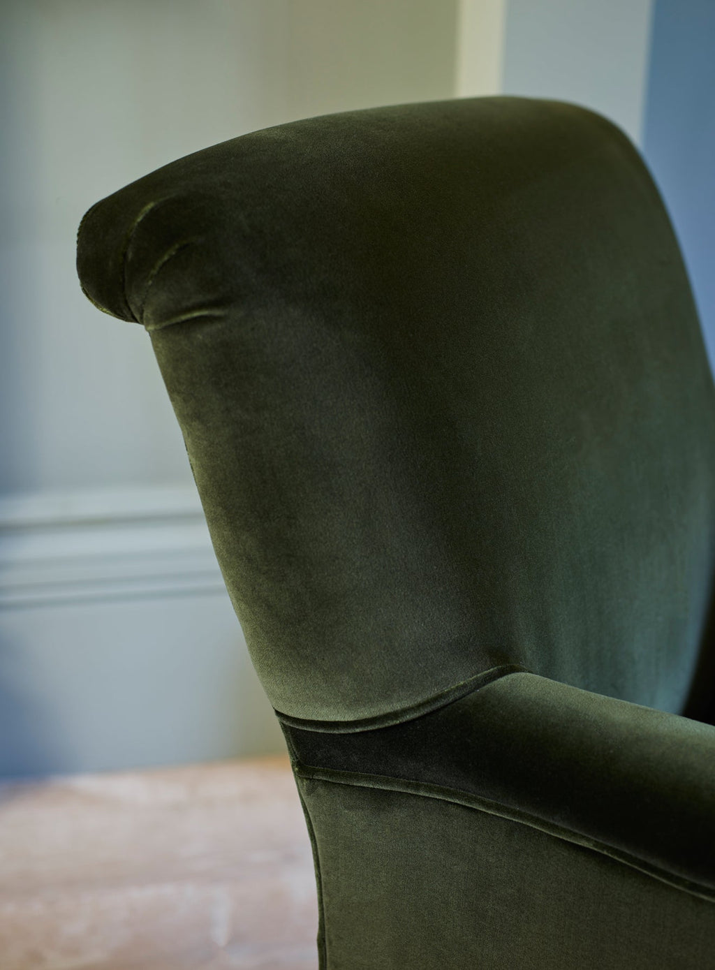 Finley Armchair, Dark Olive Velvet