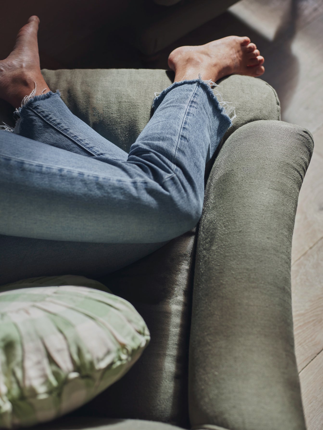 Remy Armchair, Olive Linen