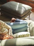 Remy Footstool, Soft Sage Cotton