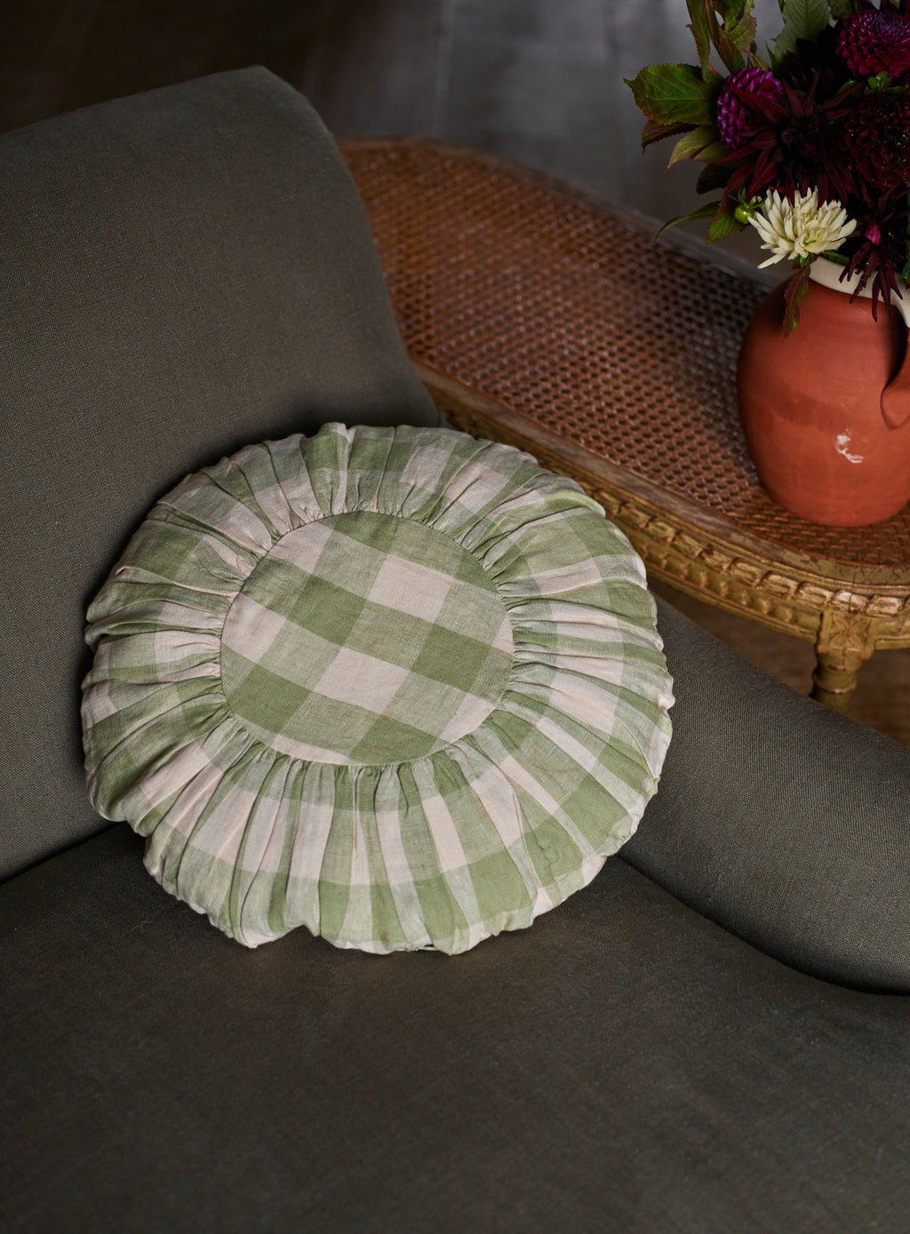Orla Round Gingham Cushion