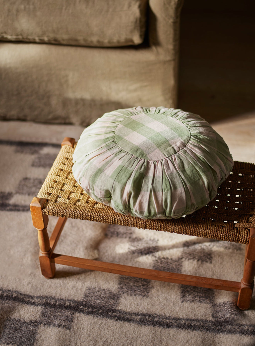 Orla Round Gingham Cushion