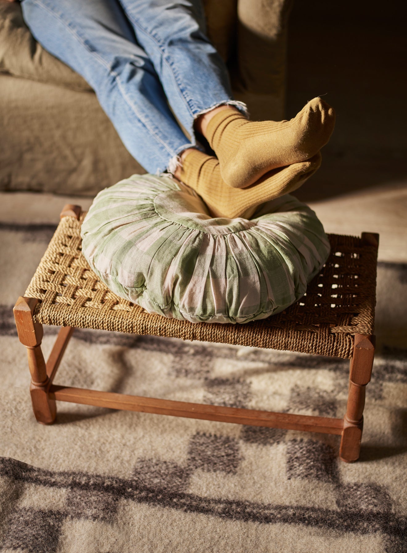 Orla Round Gingham Cushion