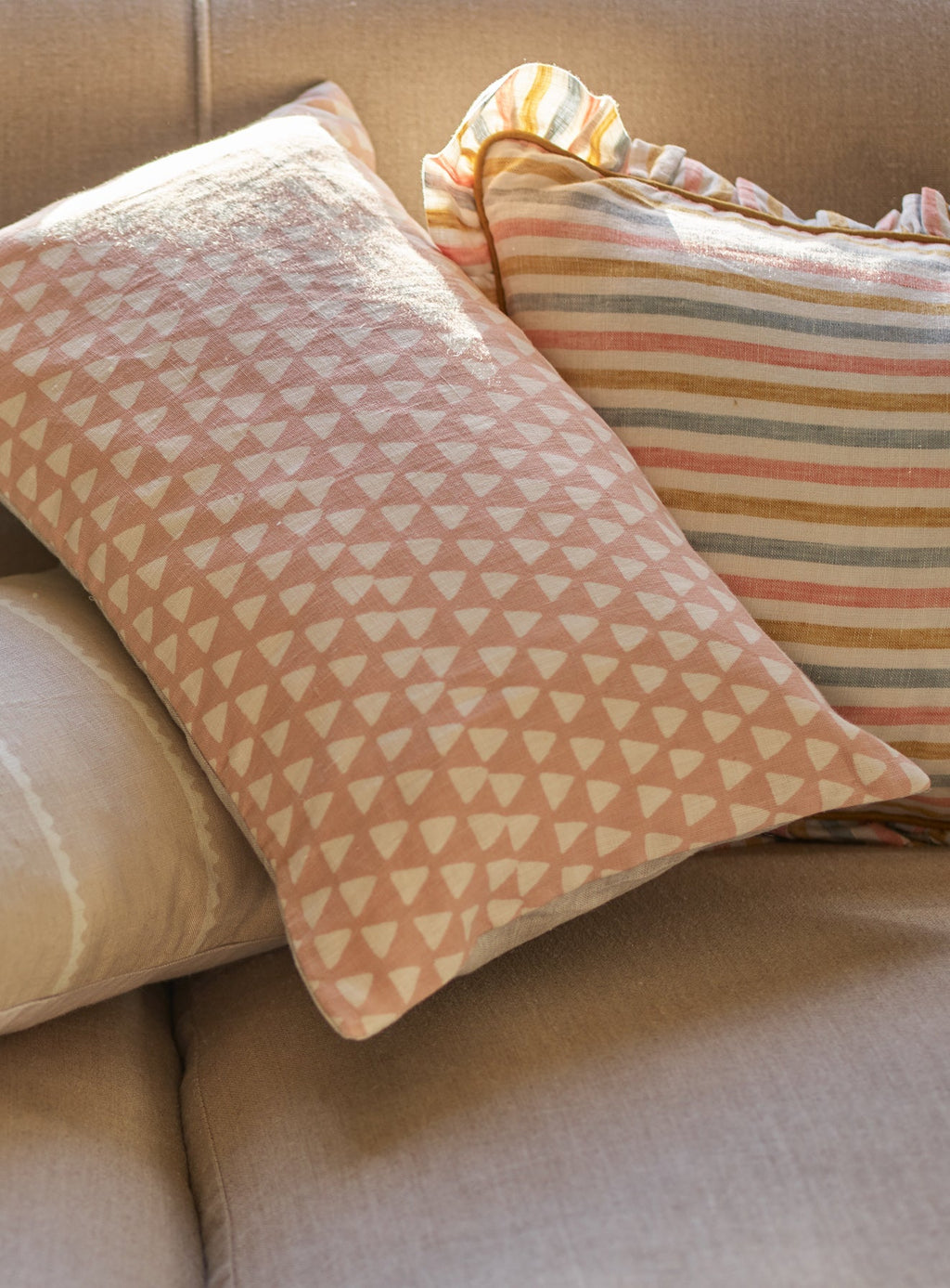 Sofia Striped Frill Cushion