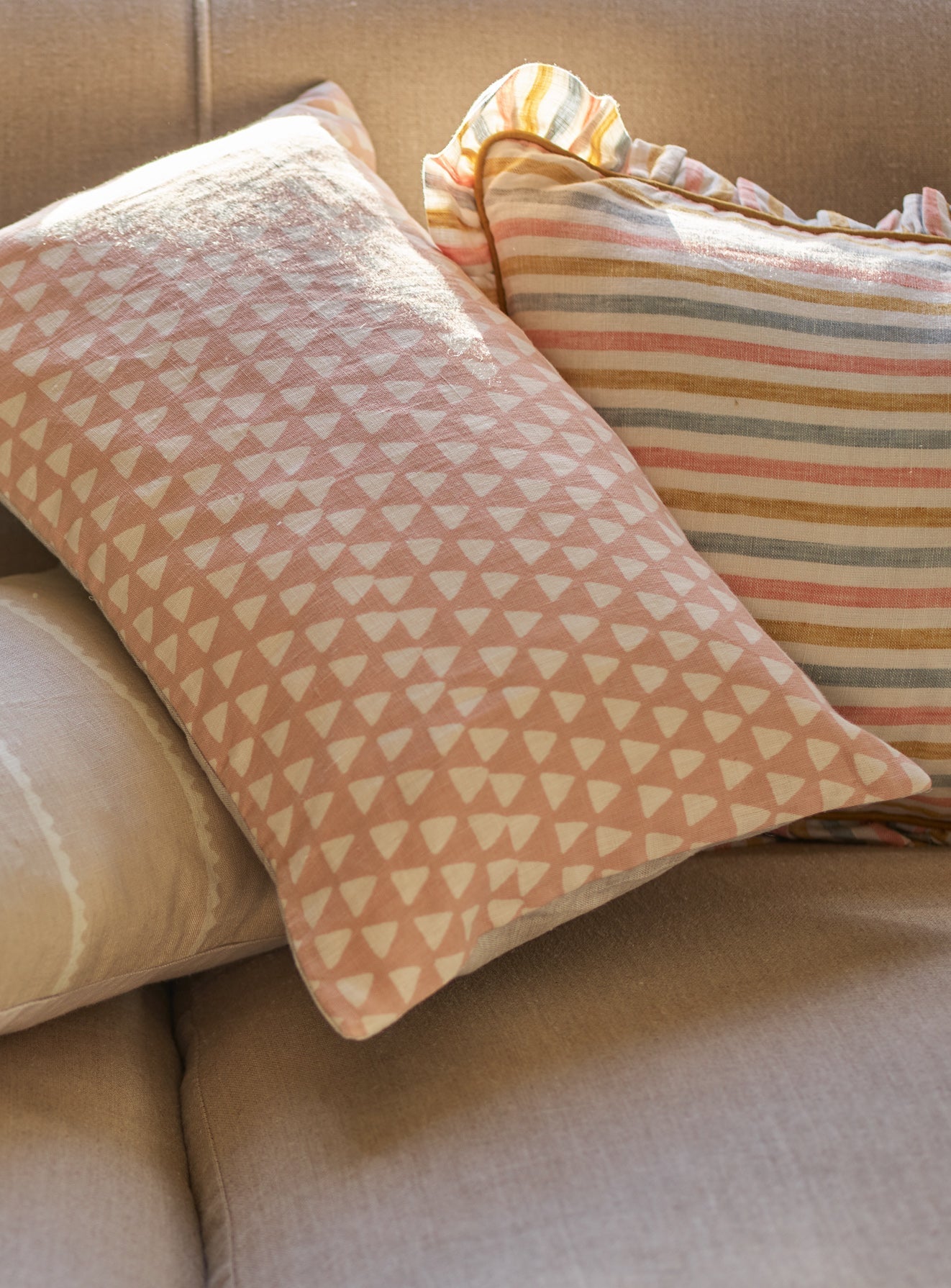 Sofia Striped Frill Cushion