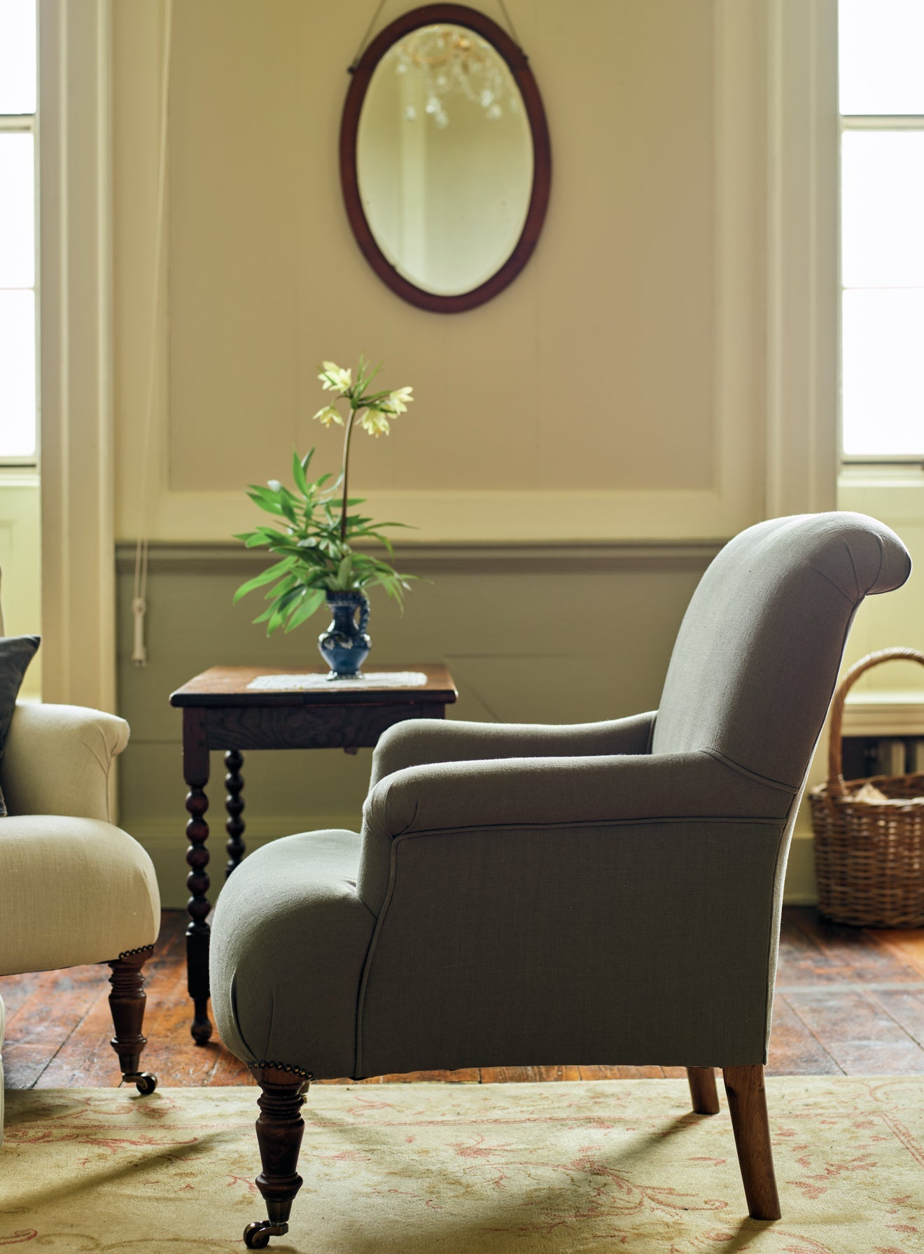Finley Armchair, Heritage Mole Stripe
