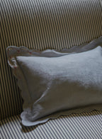 Grace Hand Embroidered Scalloped Cushion, Powder Blue