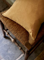 Grace Hand Embroidered Square Cushion, Honey Yellow