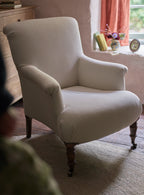 Finley Armchair, Grey Ticking Stripe