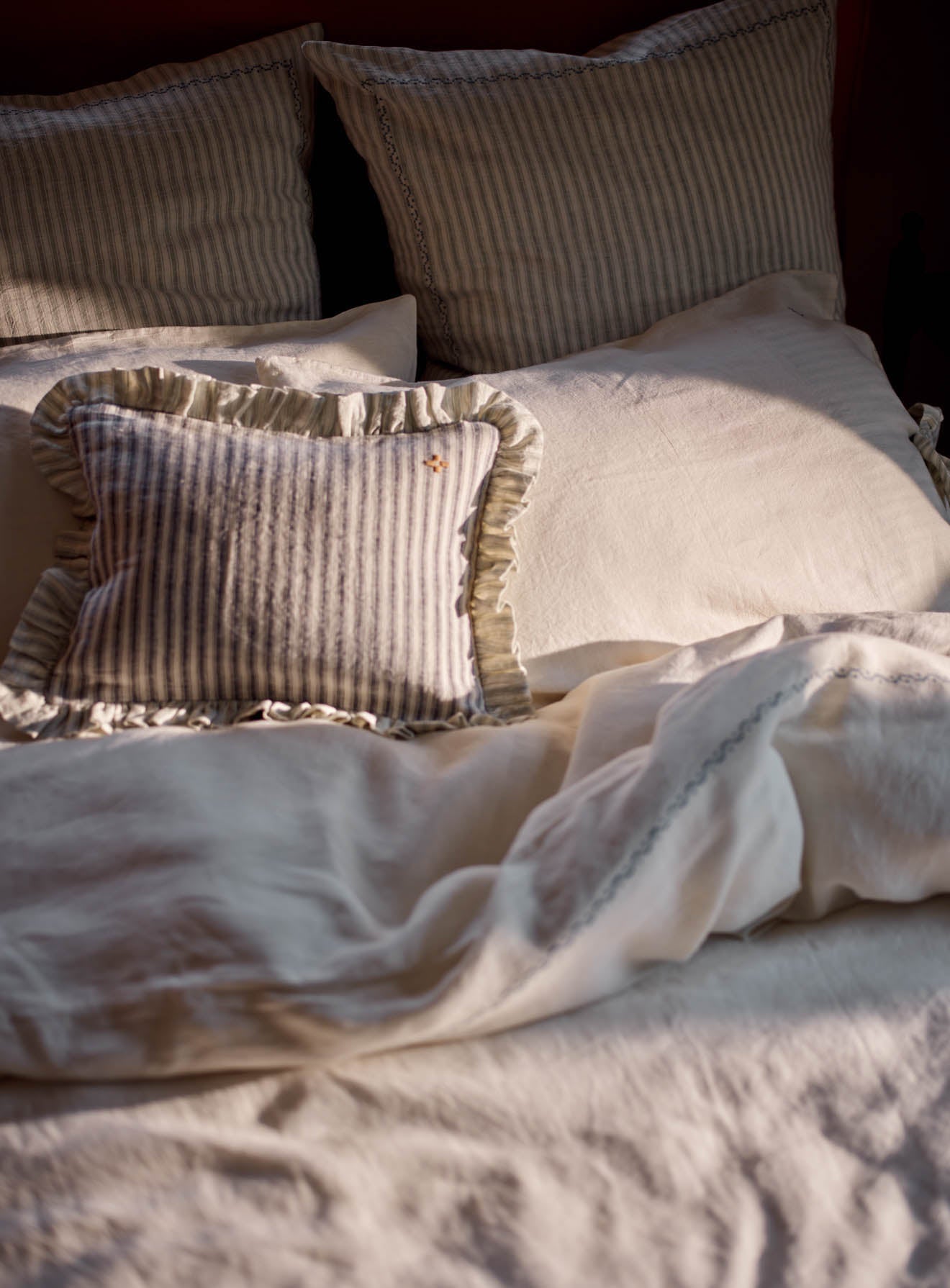 Ticking Stripe Linen Cushion