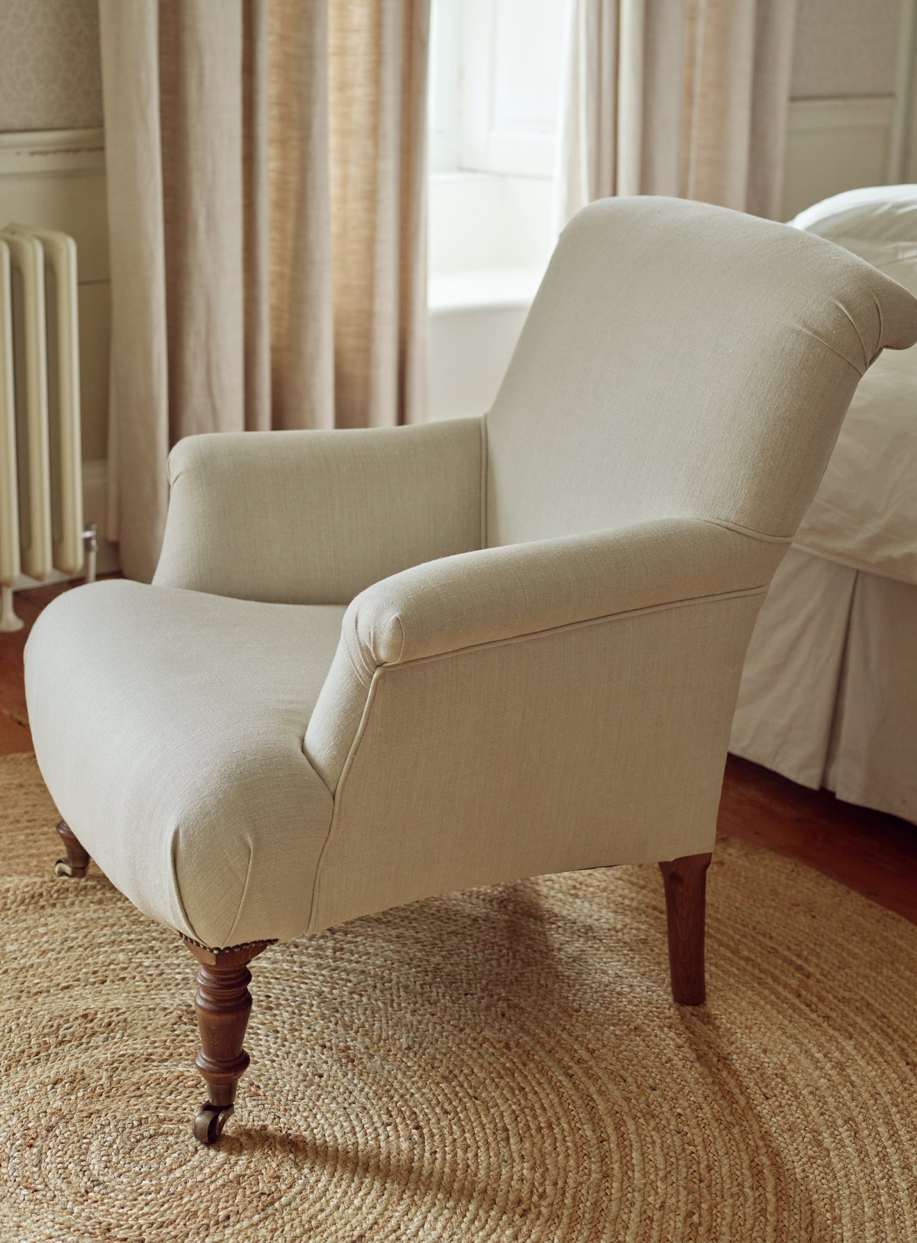 Finley Armchair, Ecru Linen