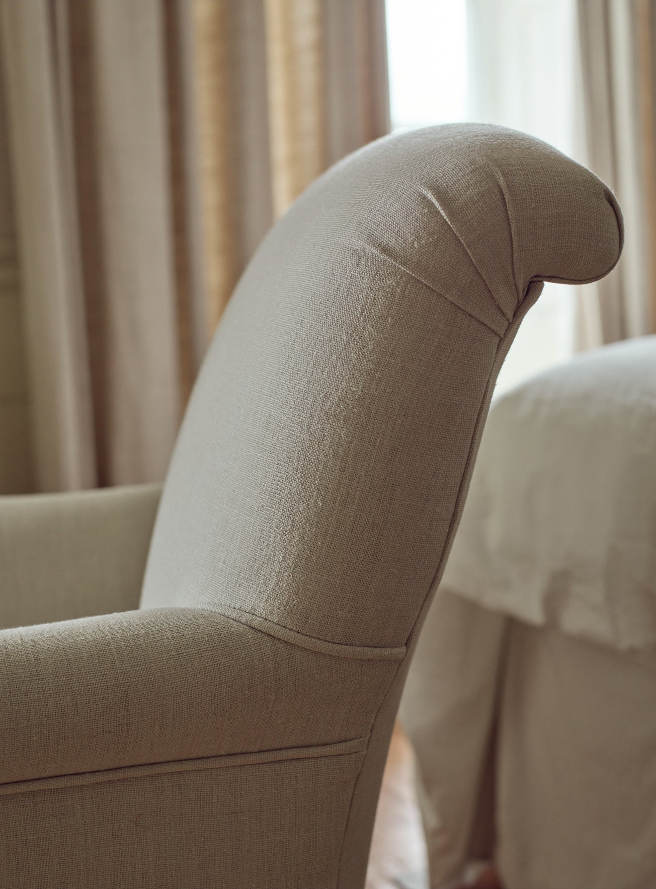 Finley Armchair, Ecru Linen