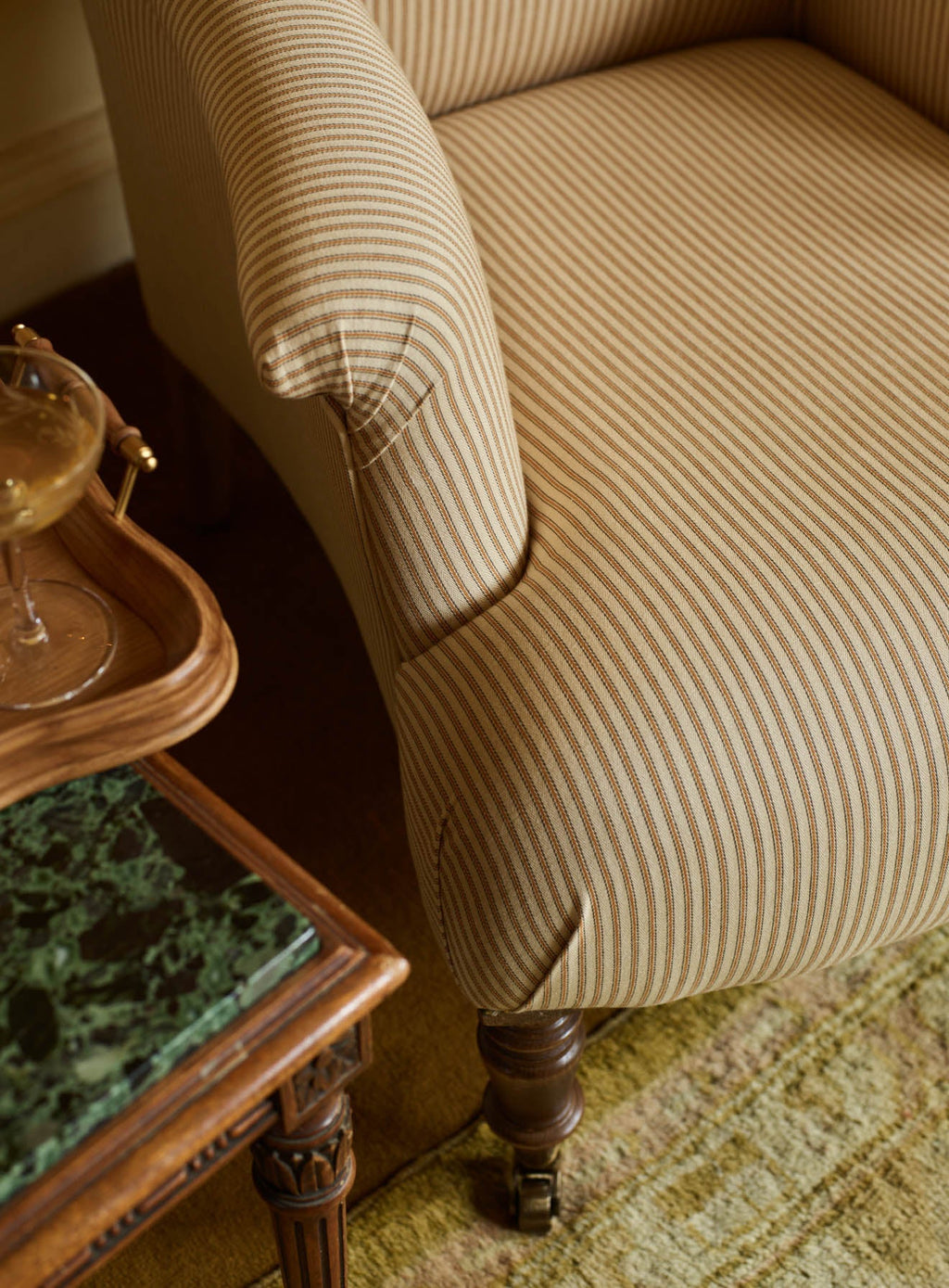 Finley Armchair, Heritage Pink Stripe