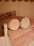 Bolster Cushion, Fine Green Ticking Stripe