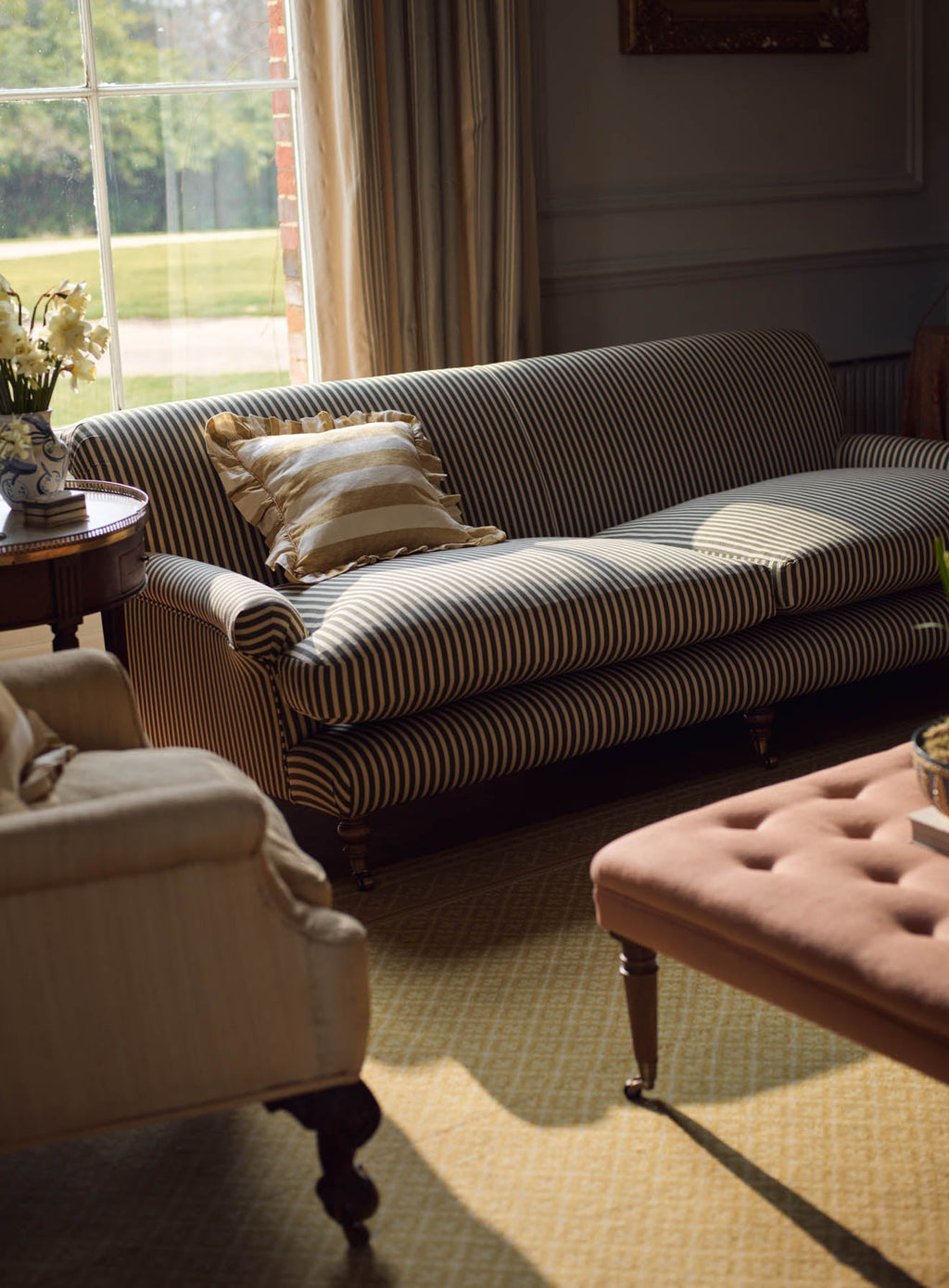 Remy Sofa, Three Seater, Heritage Pink Stripe