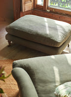 Remy Footstool, Rust Linen