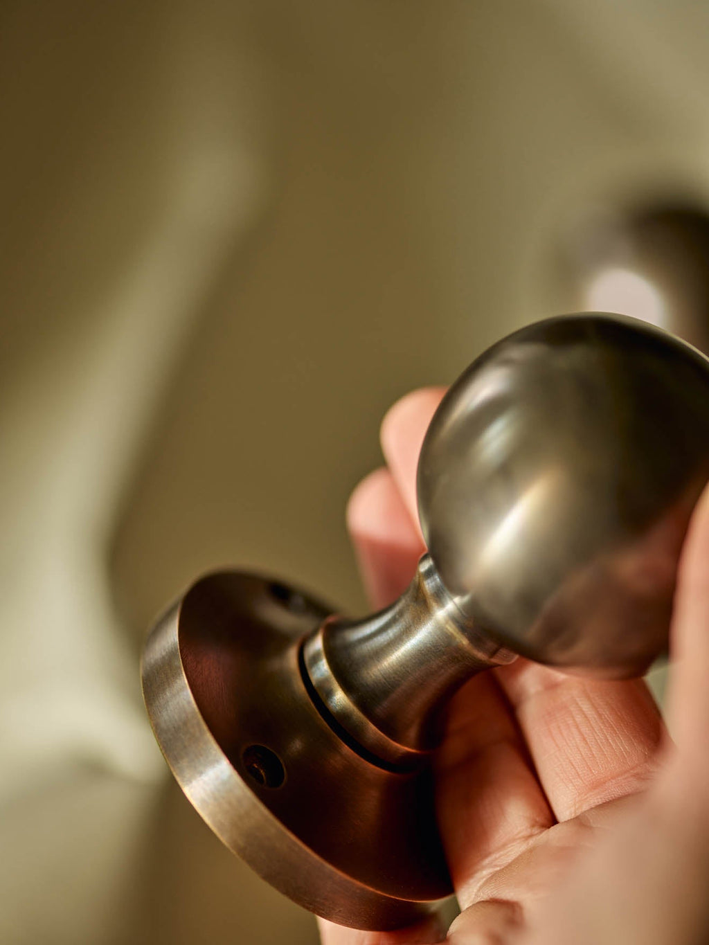 Grove Door Handles, Aged Bronze