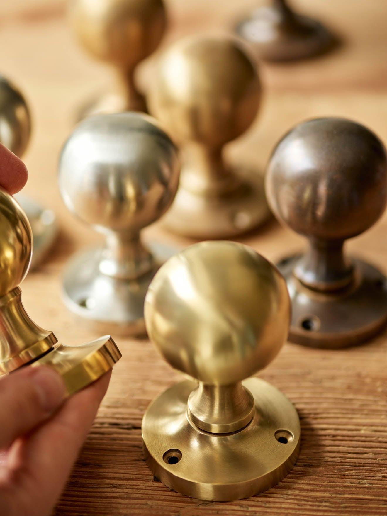 Grove Door Handles, Matt Brass