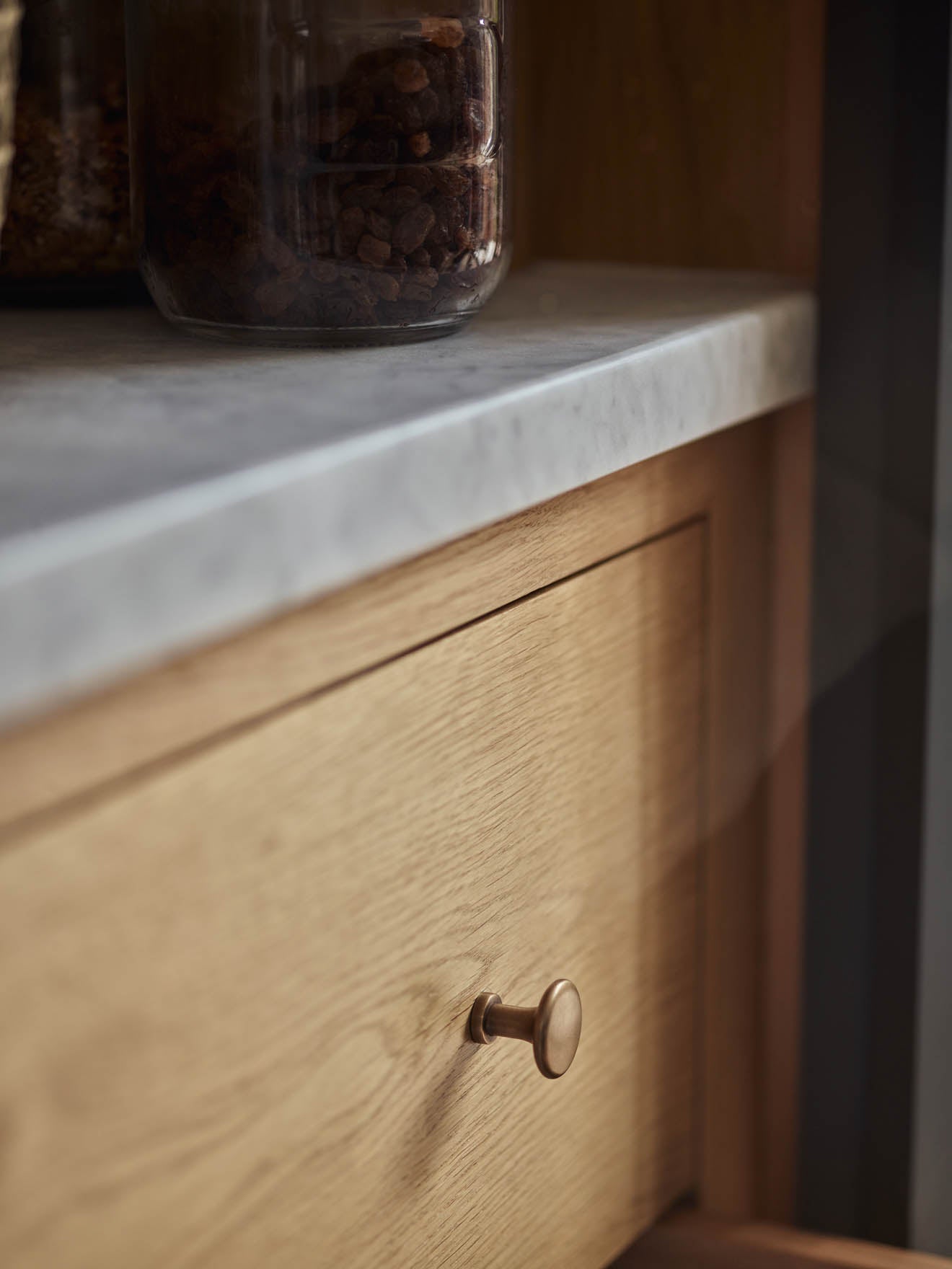 Grove Flattened Knob, Antique Brass