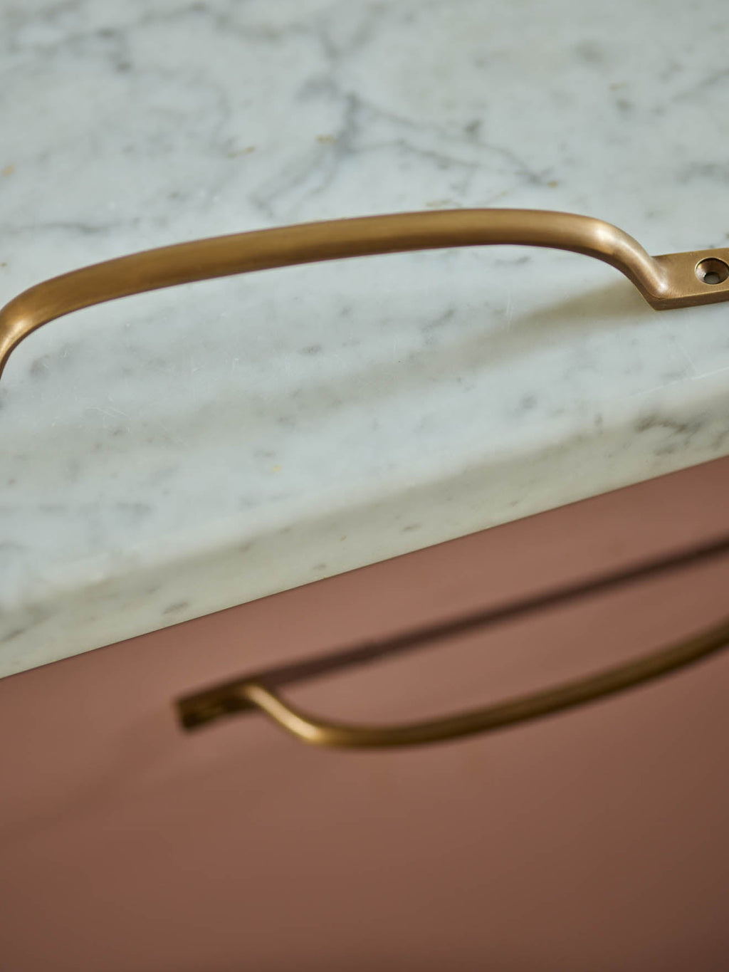 Grove Pull Handle, Long, Antique Brass