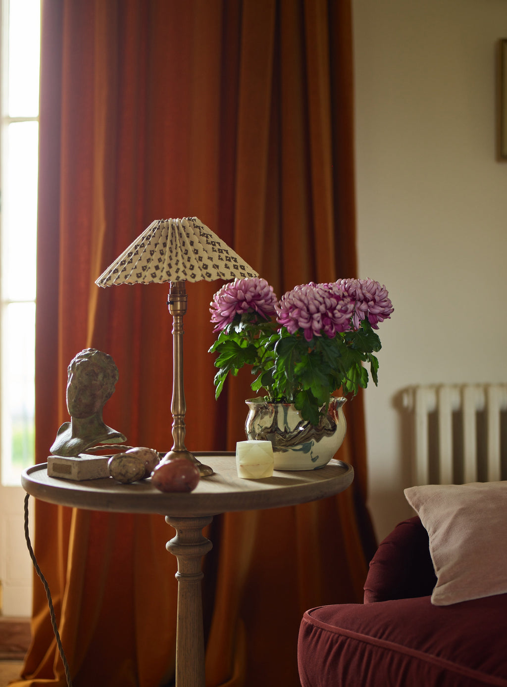 Nora Pleated Lampshade, Small, Ditsy Olive