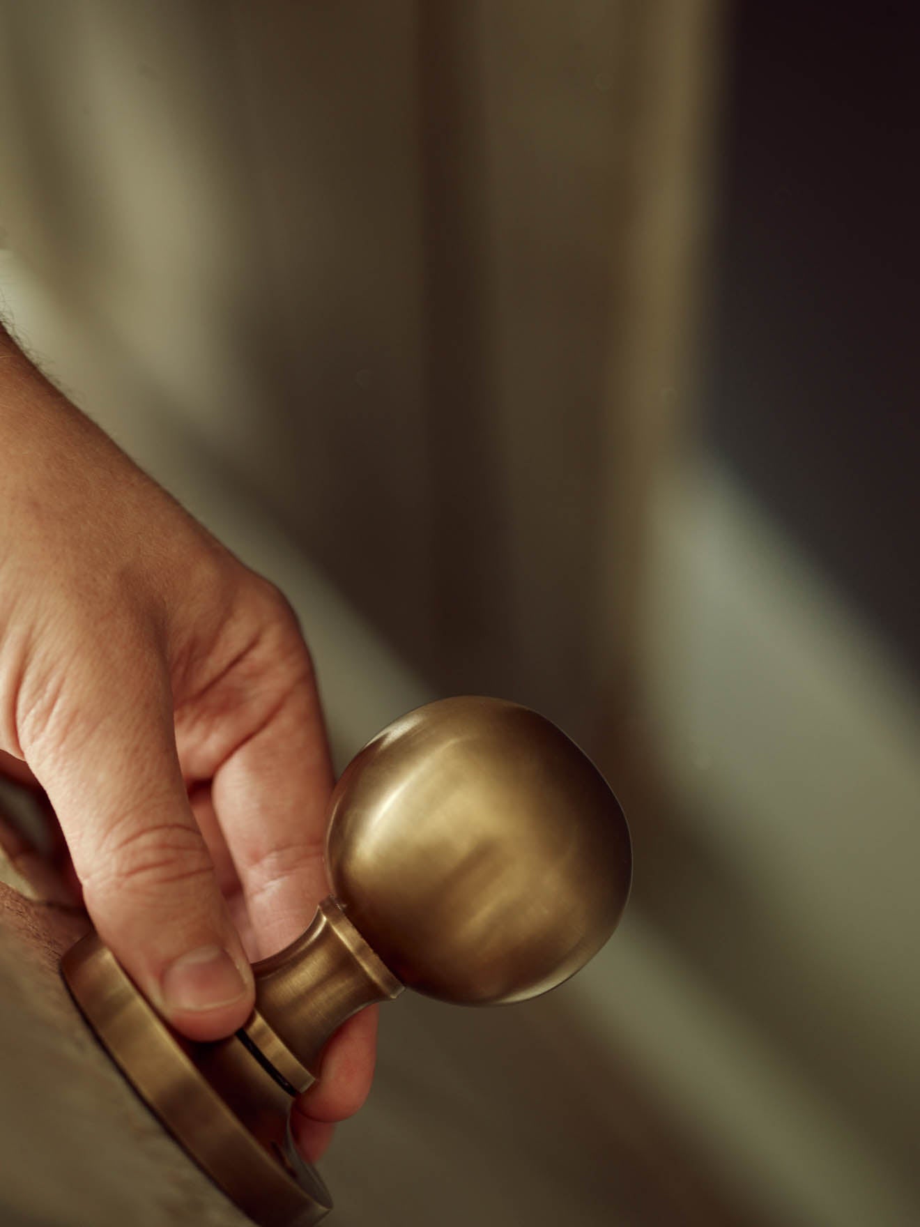 Grove Door Handles, Antique Brass