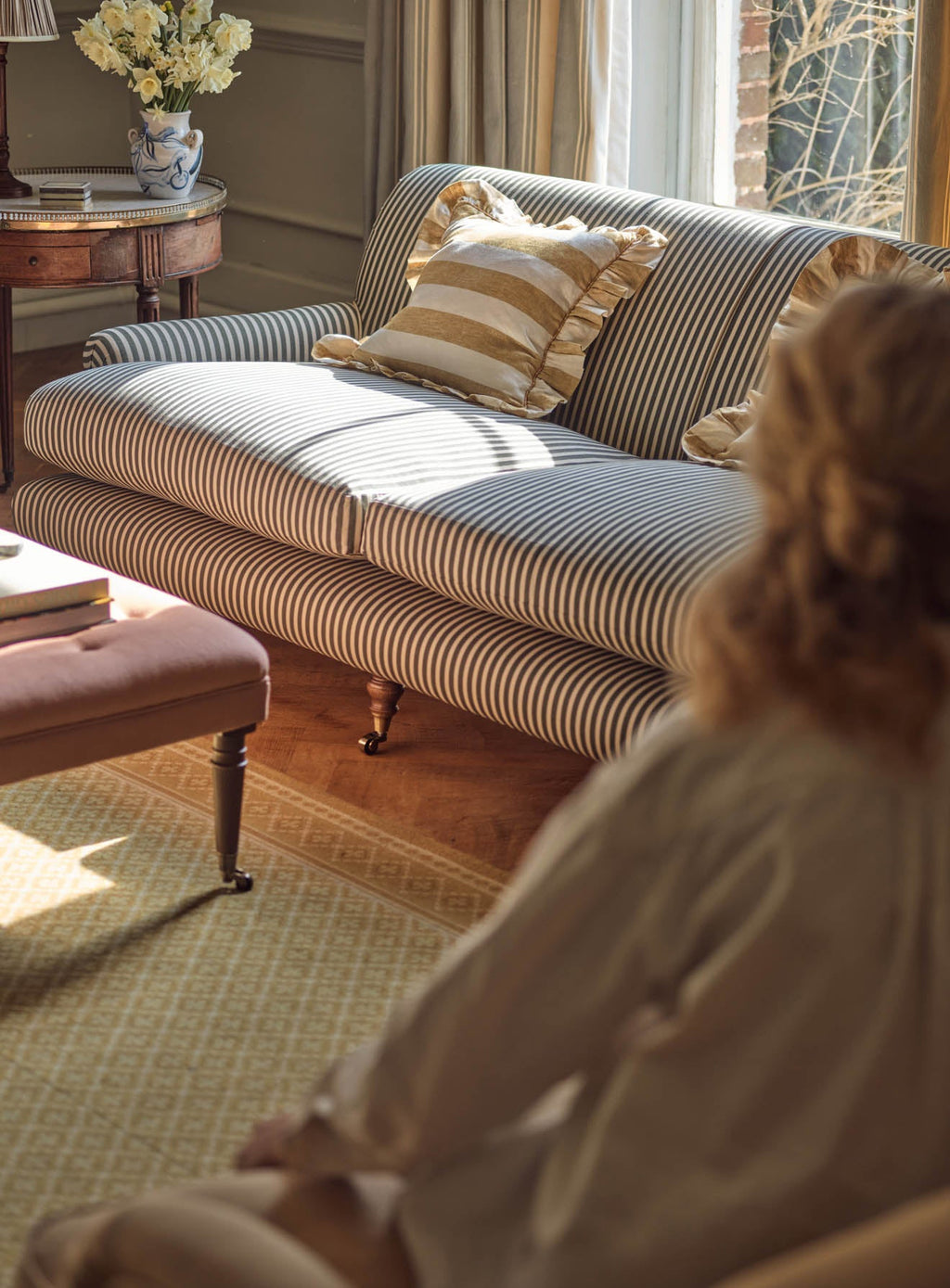 Remy Sofa, Three Seater, Heritage Pink Stripe