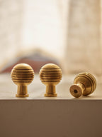 Grove Grooved Rounded Knob, Matt Brass