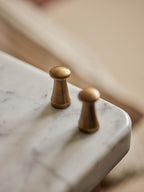 Grove Peg Knob, Antique Brass