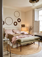 Mila Bed, Grey Linen