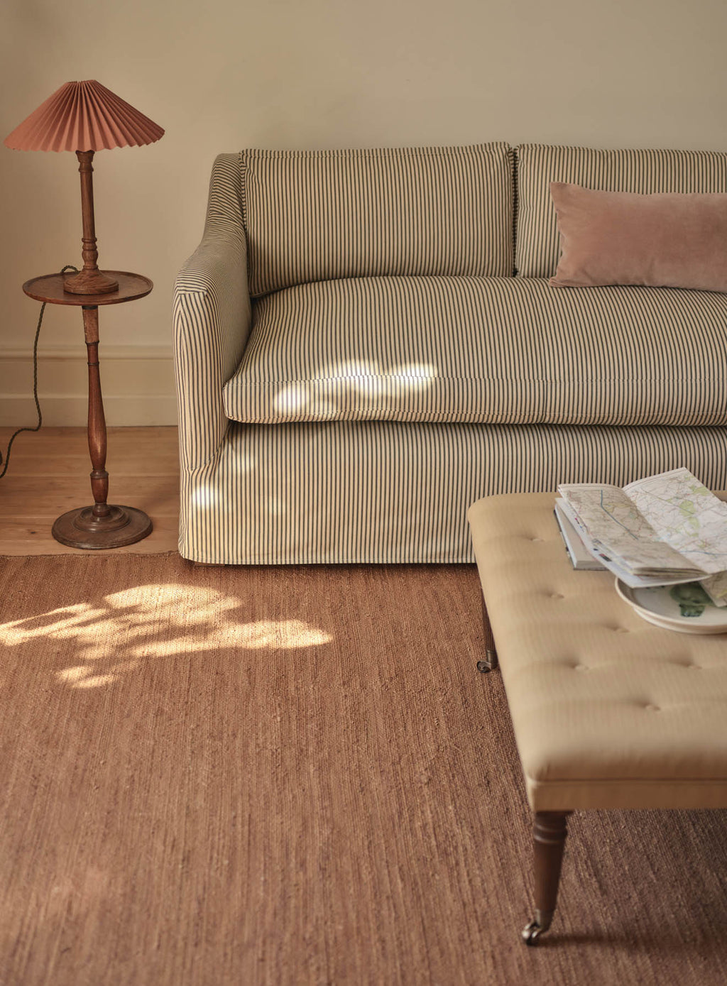 Warren Loose Cover Sofa, Heritage Green Stripe