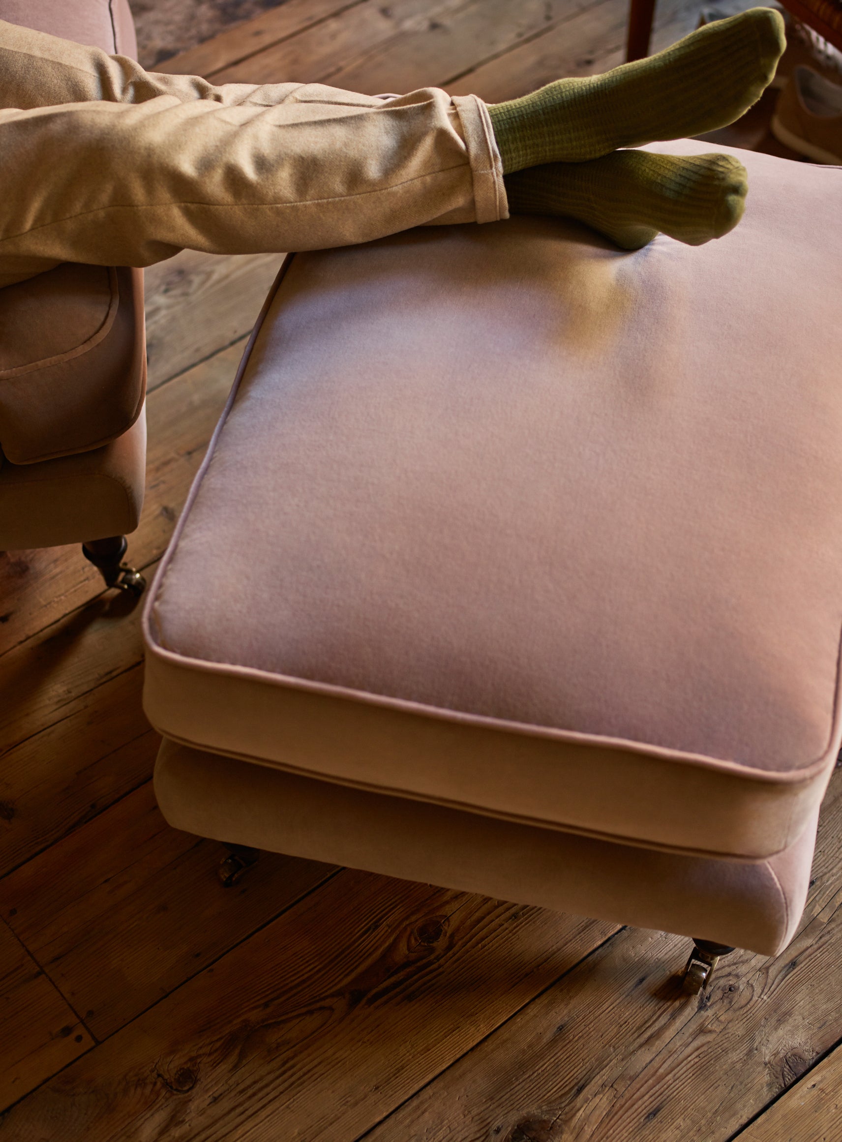 Abington Footstool, Straw Cotton