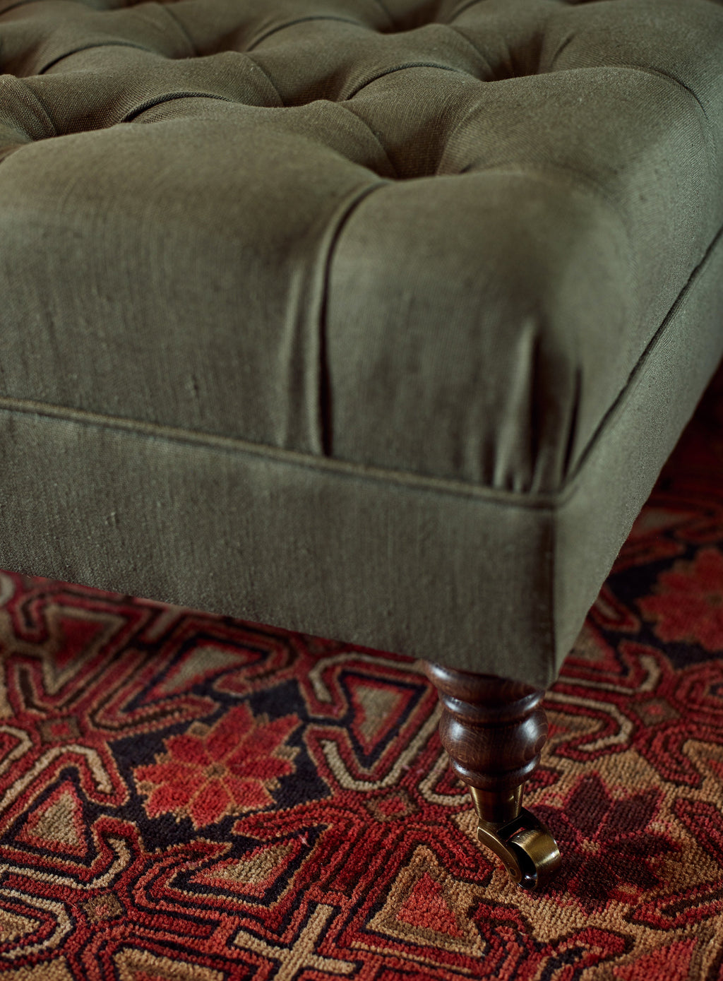 Elbert Footstool, Rust Velvet