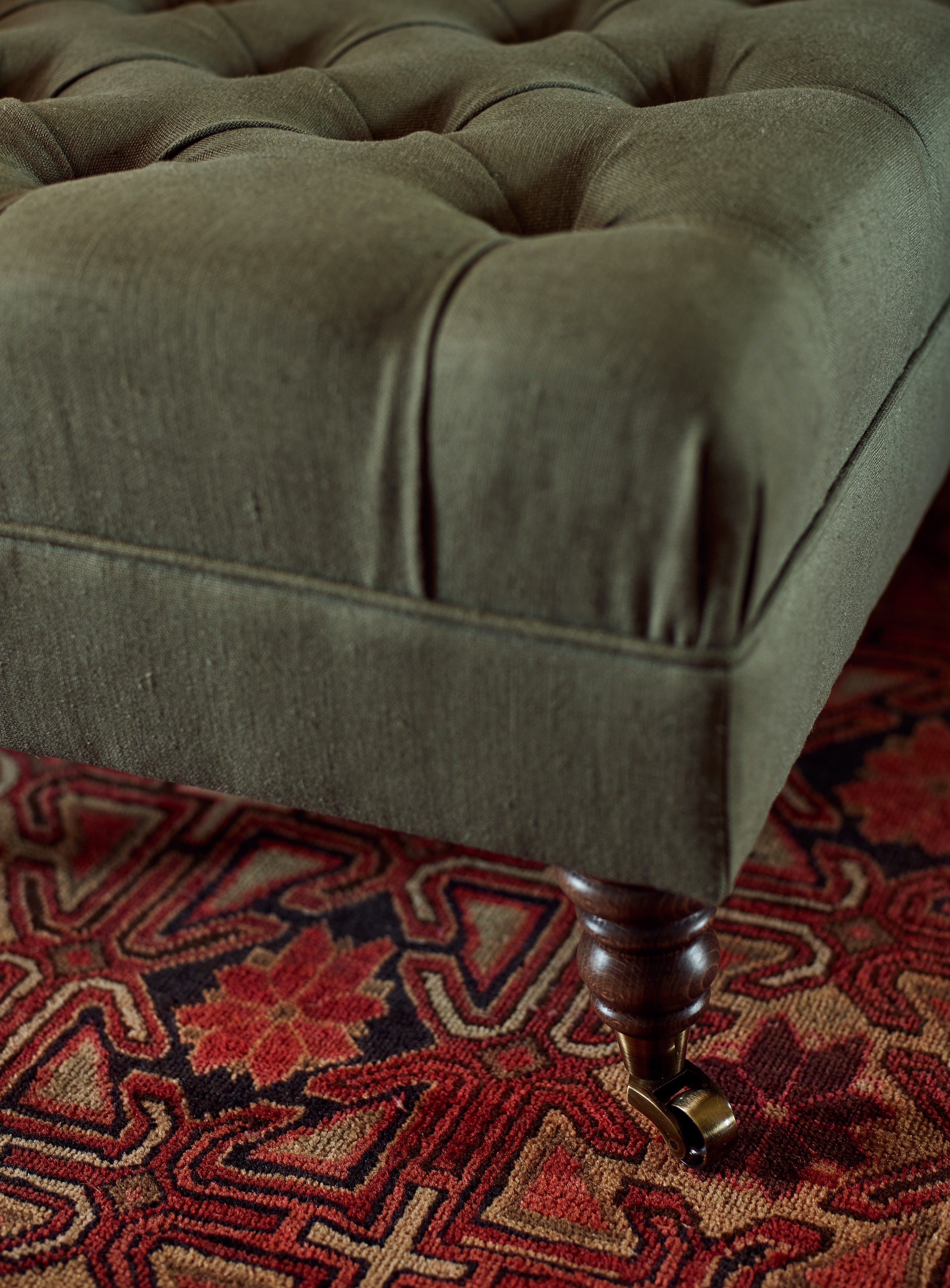 Elbert Footstool, Rust Velvet