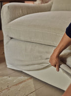 Warren Loose Cover Sofa, Heritage Pink Stripe