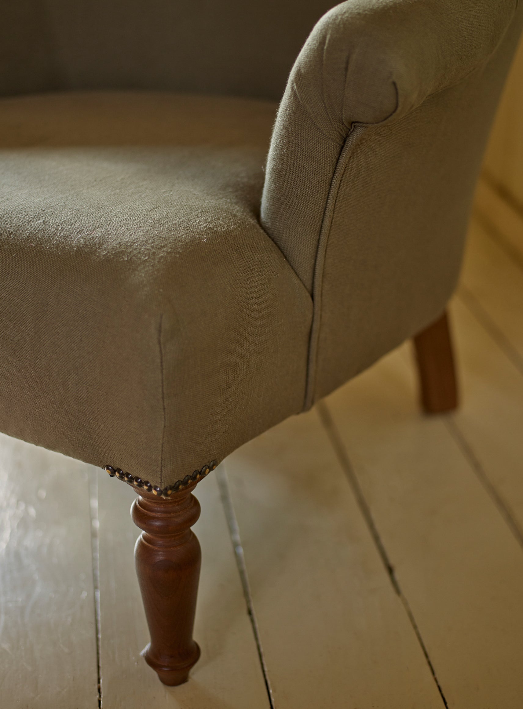 Clandon Armchair, Rust Linen