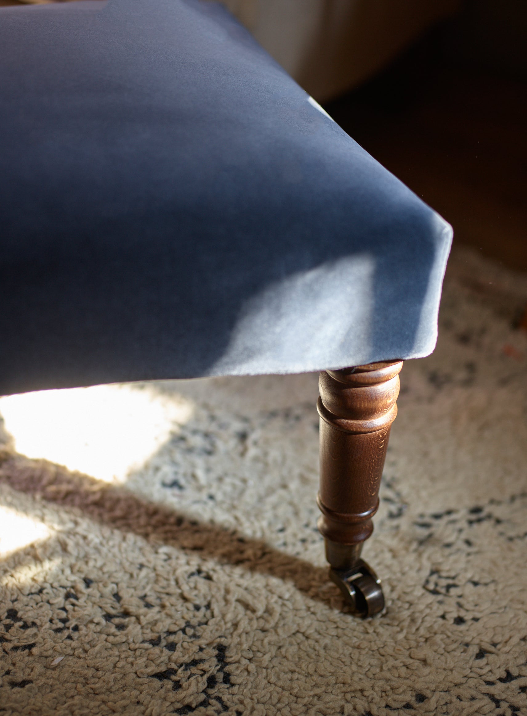 Edmund Footstool, Large, Heritage Pink Stripe