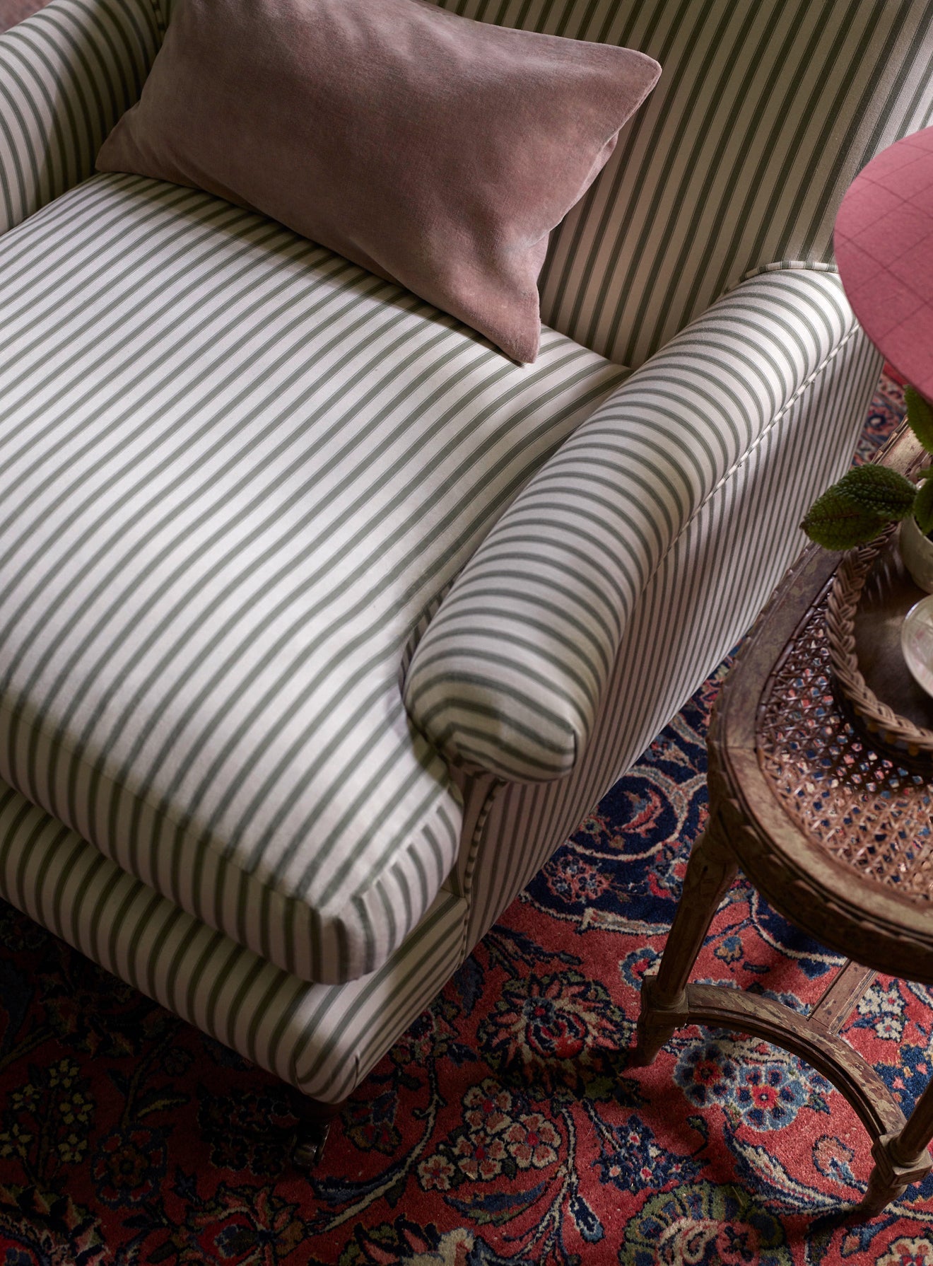 Remy Armchair, Heritage Pink Stripe