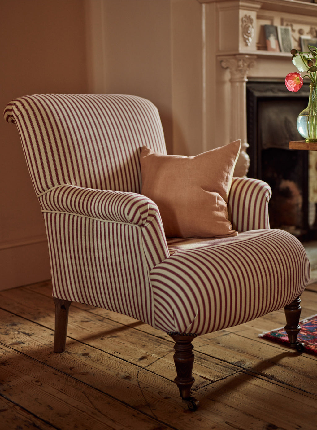 Finley Armchair, Heritage Red Stripe