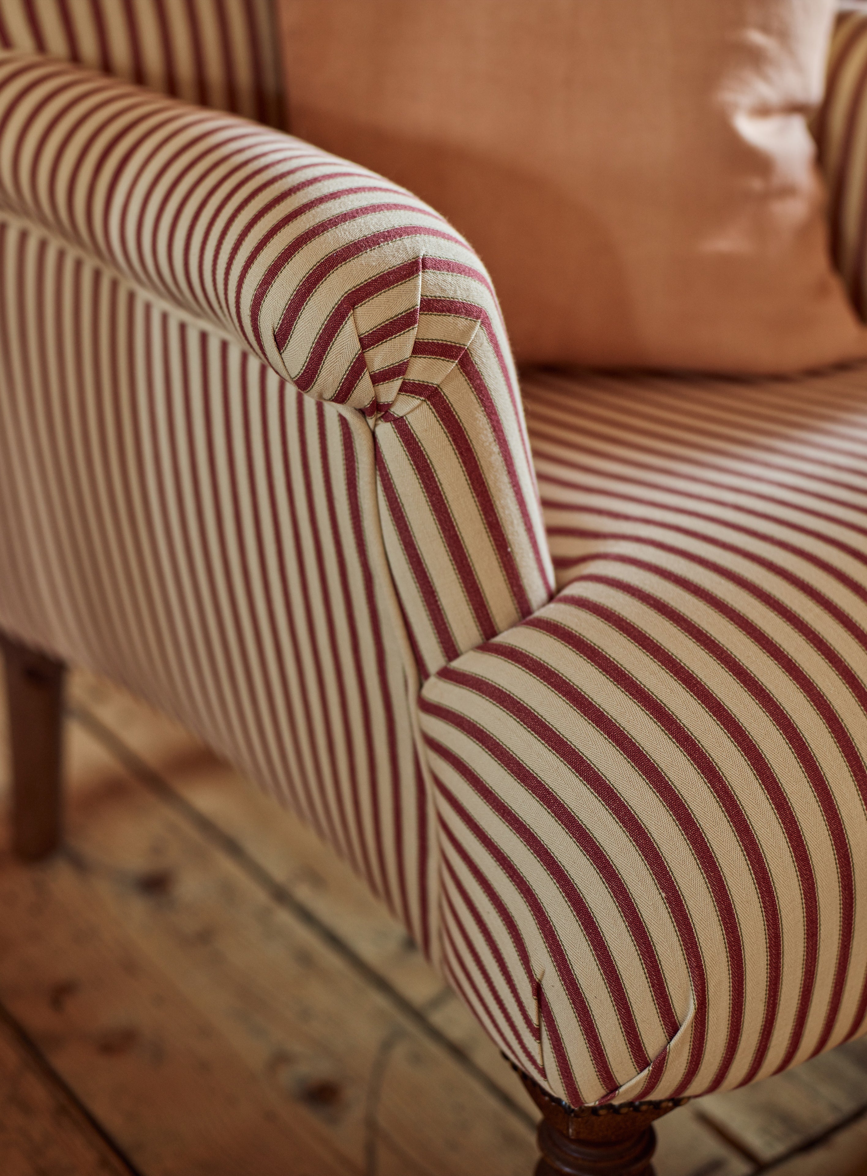 Finley Armchair, Heritage Red Stripe