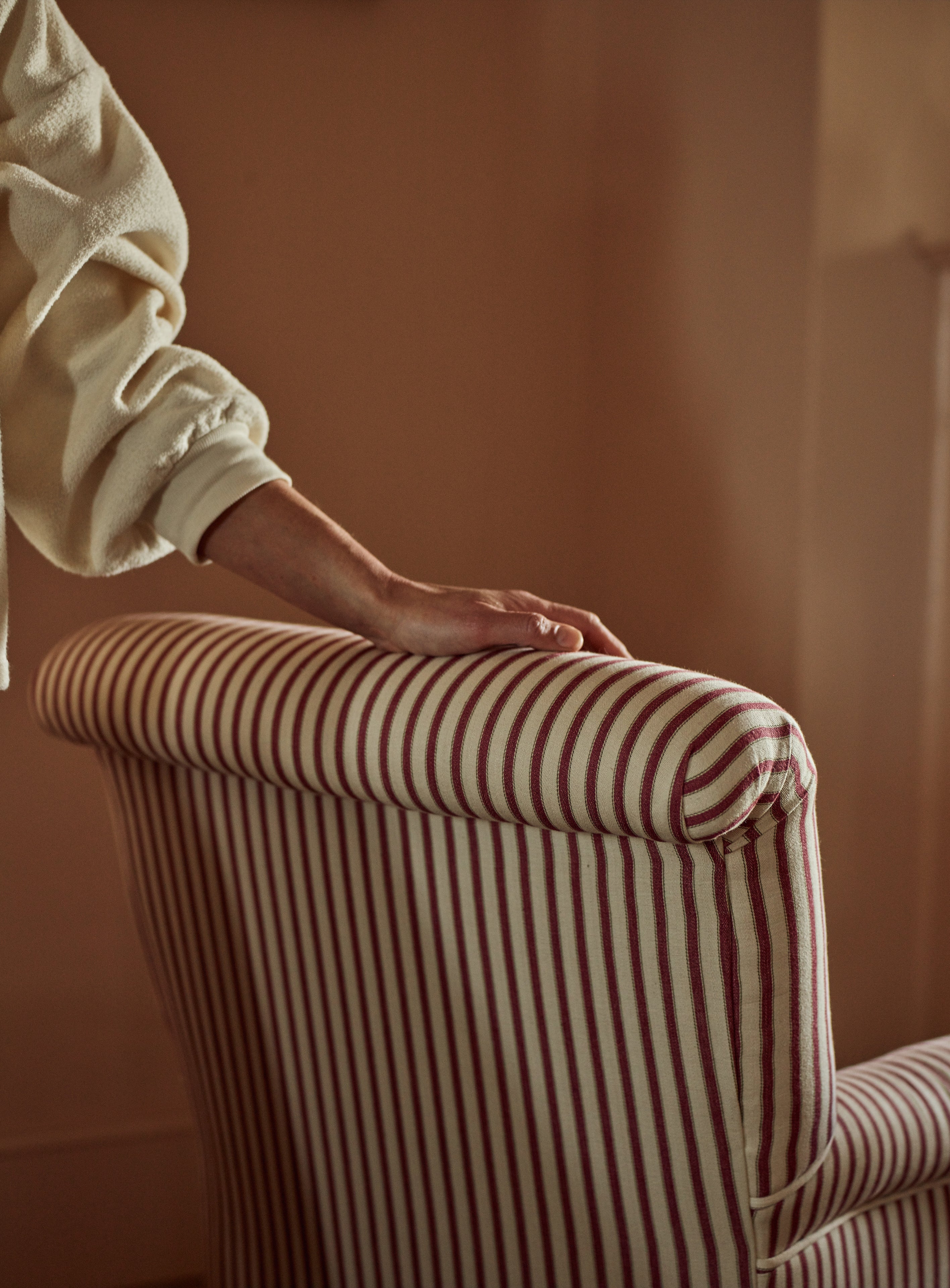 Finley Armchair, Heritage Red Stripe