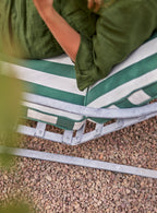 Sudbury Sun Lounger Cushion, Green Awning Stripe