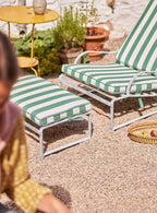 Sudbury Sun Lounger Cushion, Green Awning Stripe